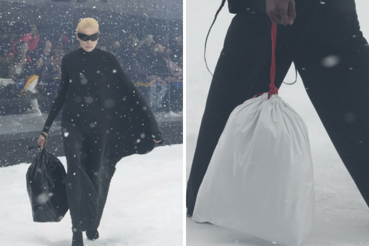 bolsa de saco de lixo - trash pouch - balenciaga bolsa de saco de lixo - trash pouch - balenciaga